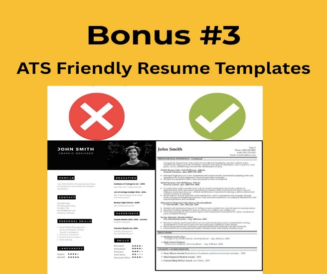 ATS-Friendly Resume Templates bonus cover