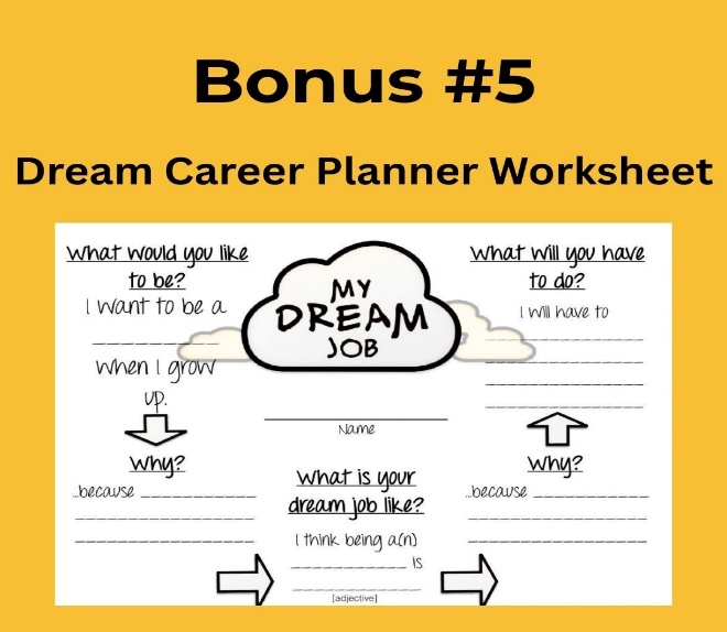 Dream Career Planner Worksheet bonus cover